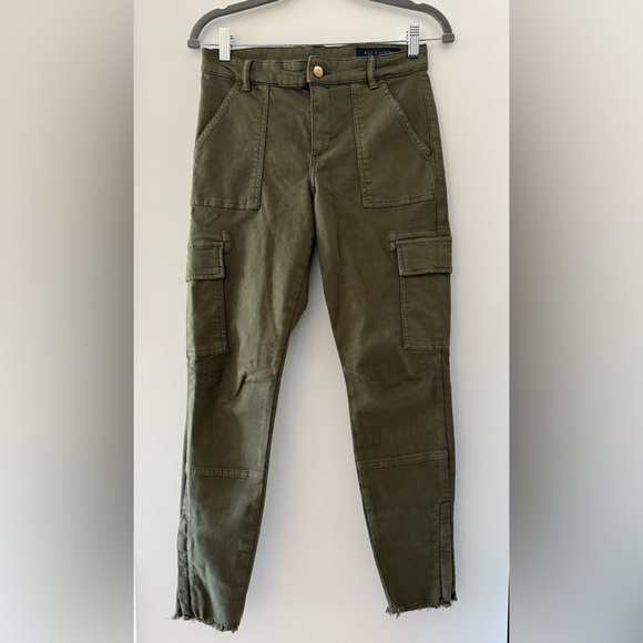 NEW AllSaints DURAN SKINNY DENIM CARGO JEANS, Olive Green, Size 27 (=US 6) - Picture 5 of 9